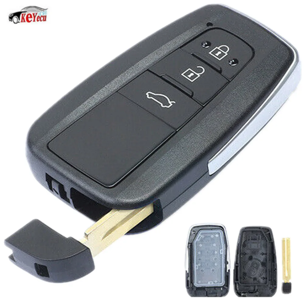 

KEYECU Replacement Smart Remote Car Key Shell Case Fob 3 Button for Toyota C-HR RAV4 Prius Camry 2018-2019