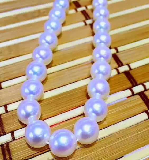 

18"11-12mm natural freshwater white round pearl necklace 925silver