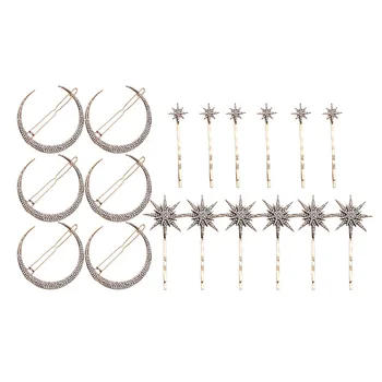 

18Pcs New Popualr Crystal Moon Star Rhinestone Hairpin Hair Clip Women Barrette Girls Gifts