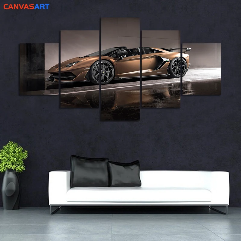 Картина на холсте 5 HD 2020 Lamborghini Aventador SVJ Roadster для гостиной украшение