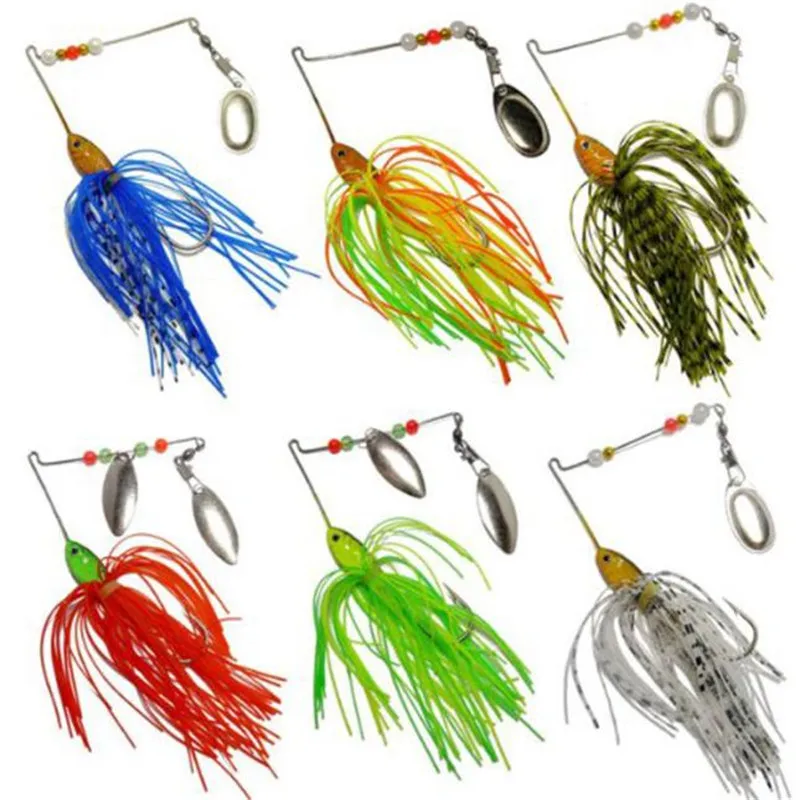  6pc Fishing Hard Spinner Lure Spinnerbait Pike Bass Like Swimming Actions In Water Fishing Wobbler 