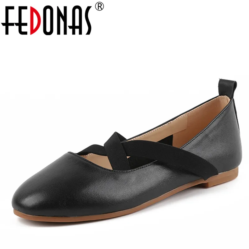 

FEDONAS 1New Arrival Women Ballet Flats Elegant Genuine Leather Spring Autumn Shoes Woman Round Toe Brand Design Concise Flats