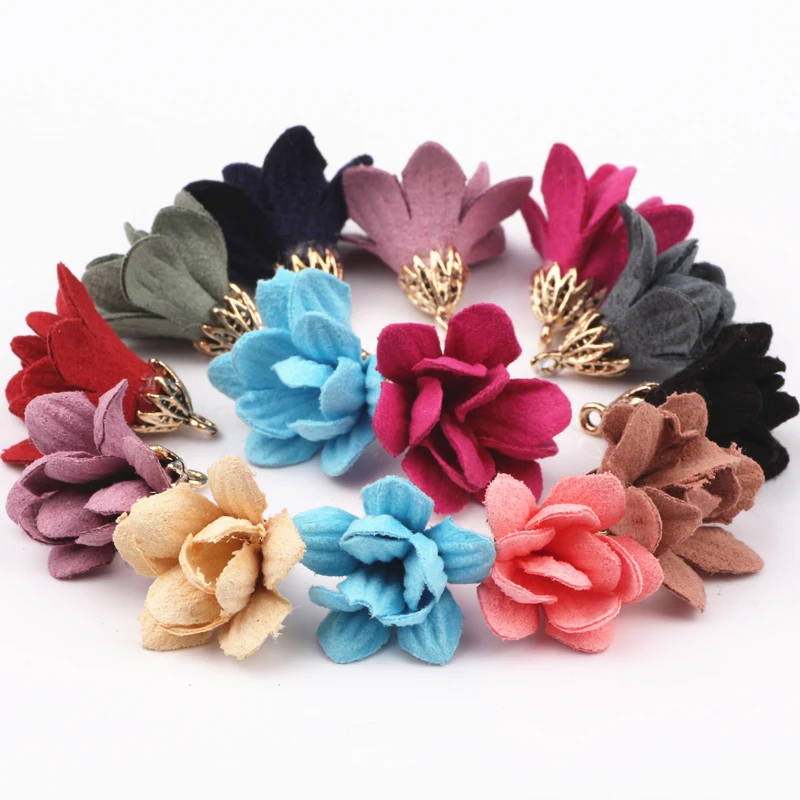 100pcs Suede Tassel For Keychain Cellphone Straps Jewelry Charms,24mm Leather Tassels With Plated Gold Metal Cap Diy Accessories