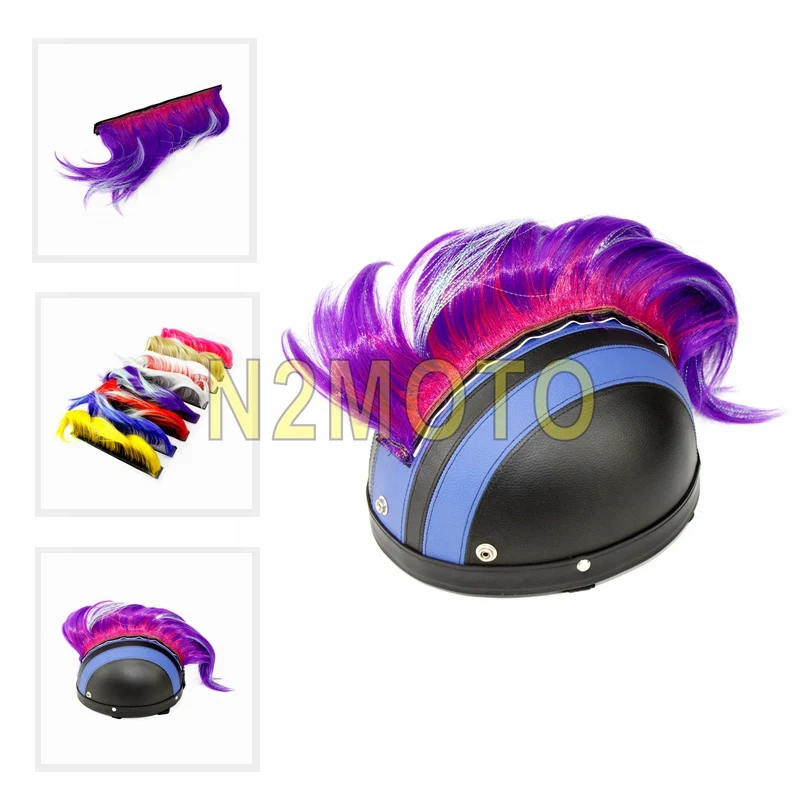 

Motocross Racing Mohawk Helmet Hair Punk Colorful Modeling Wig Hair For Motorcycle Helmet Ski Snowboard Outdoor