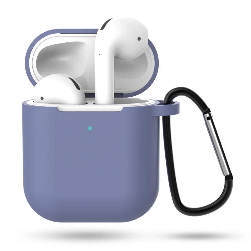 Чехол для наушников Apple AirPods 2 чехол силиконовый чехол беспроводные Bluetooth наушники Air Pods 2 Чехол защитный чехол для AirPods чехол - Цвет: light blue