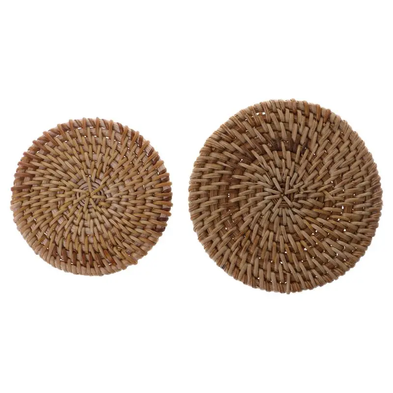 6Pcs/Set Handmade Rattan Mat Coasters Placemat for Kungfu Tea Coffee Drinks Pot Cushion Pad Teapot Tableware New Arrival