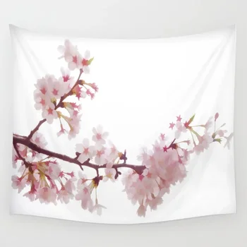 

Cherry Blossom Flowers Wall Tapestry Cover Beach Towel Throw Blanket Picnic Yoga Mat Home Decoration