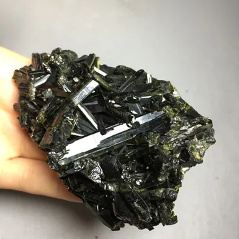 

217g Natural rare rough crystal mineral cluster Green tourmaline cluster specimens for sale