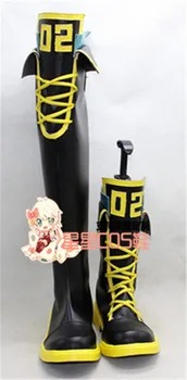 

Vocaloid Hatsune Mikiu Kagamine Len Black Long Cosplay Shoes Boots X002