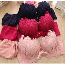 Модные женские нижнее белье комплект с бюстгальтером Тонкий Топ и под толстым комплект нижнего белья половина чашки Push Up сексуальный бюстгальтер и трусики наборы кружева спинки