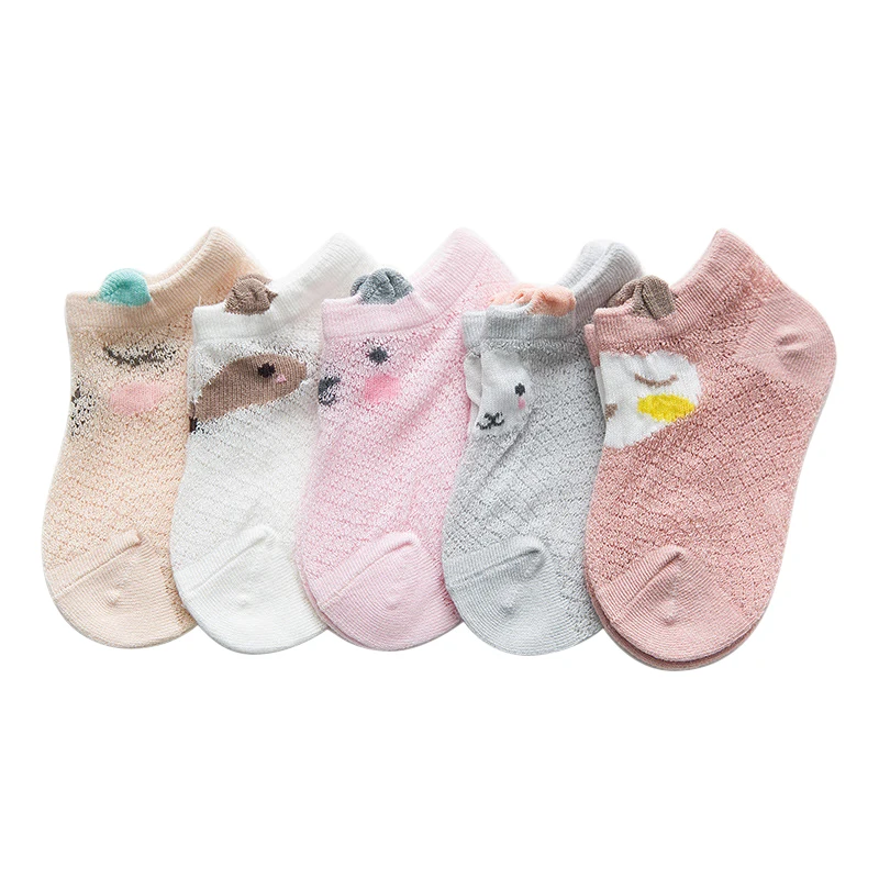 Носки для малышей от 3 до 12 лет, 5 пар/лот летние тонкие носки из сетчатого материала для маленьких девочек, хлопковые носки для новорожденных мальчиков, одежда для малышей, аксессуары - Цвет: 6-8Year