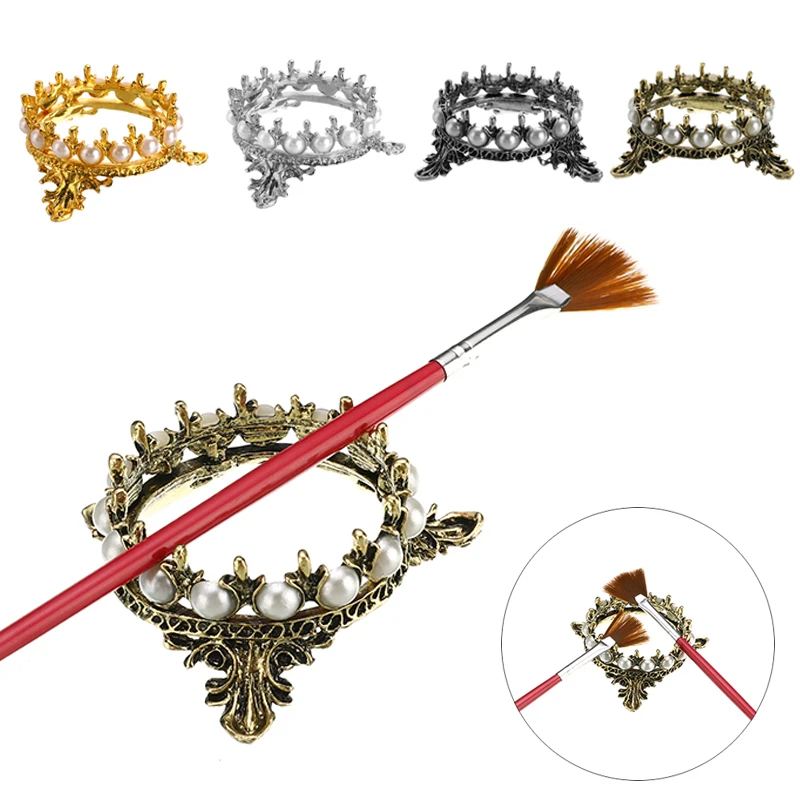 

Nails Brushes Stand Holders Salon Makeup Brush Rack Carving Carrier Storage Nail Brush Holder For Nail Art Cosmetics