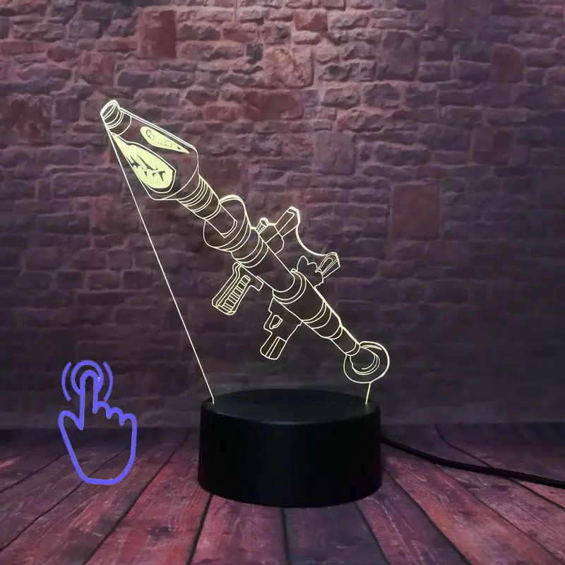 Битва королевская игра PUBG фигурка 3D ночной Светильник СВЕТОДИОДНЫЙ 7 цветов меняющий светильник для сна figulas светильник игрушки - Цвет: Touch Switch 9