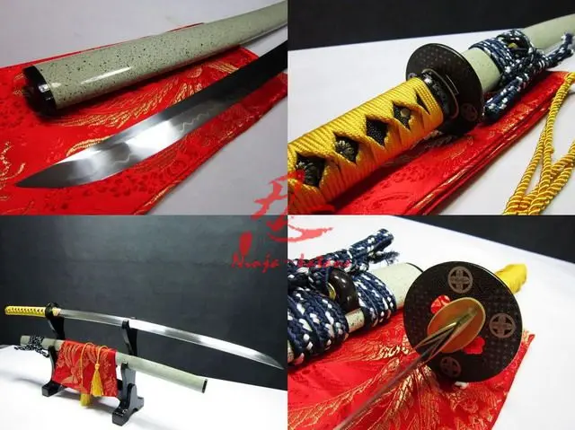 

Clay tempered battle ready katana shobu zukuri kissaki blade sharpened sword