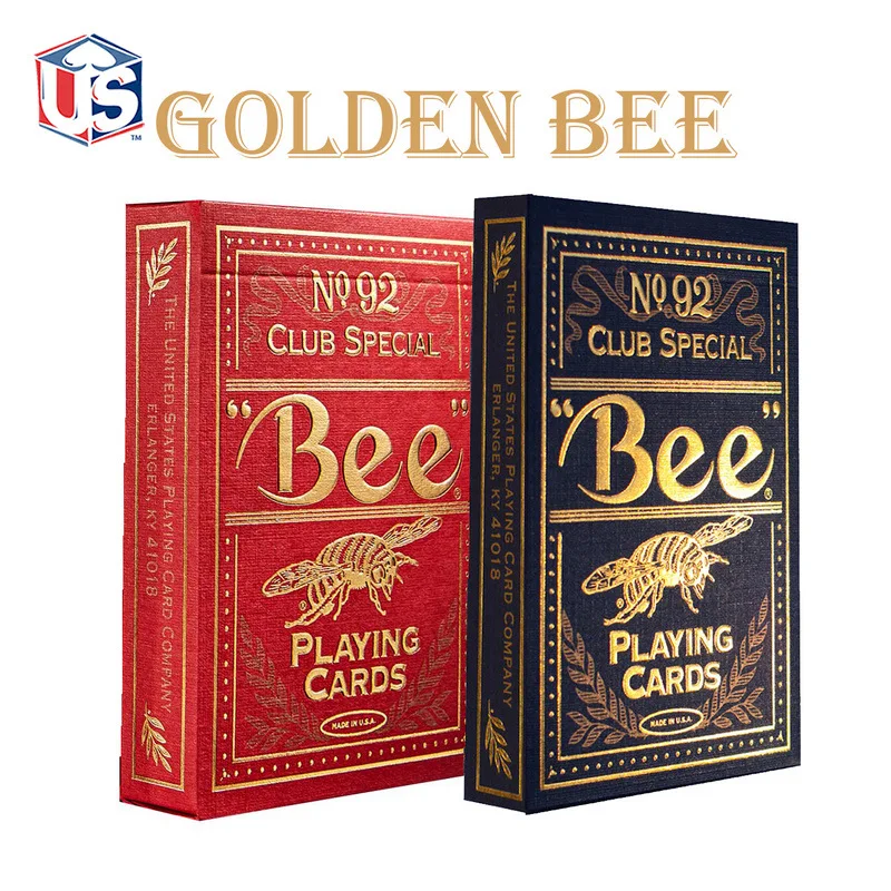 Goede 1 set Hoge Kwaliteit Bee Golden Dek Fiets Magic Props Magic Speelkaarten Magia Poker Speelkaart Goocheltrucs voor goochelaar