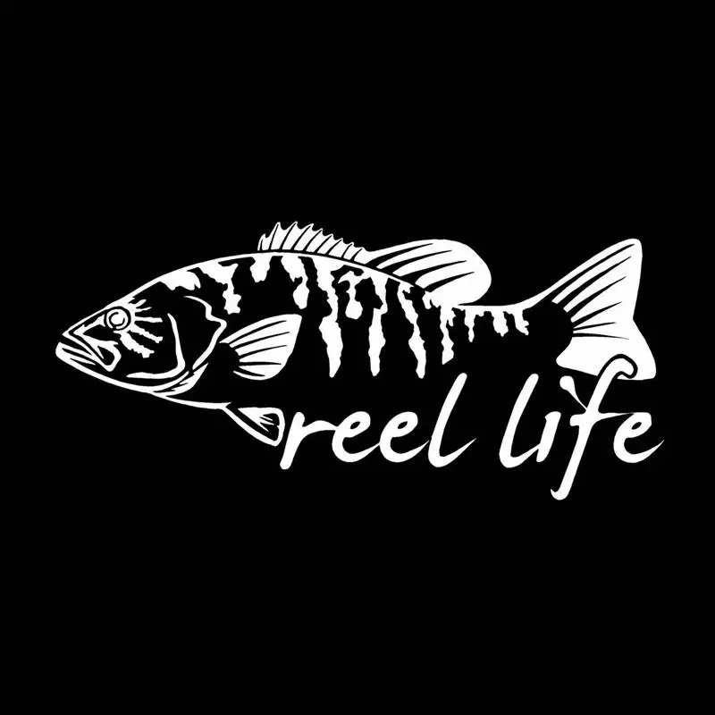 Pegatina Fish Reel Life Hunter Decal Angling Tackle Shop Hollow Sticker Fishing Boat Car Window