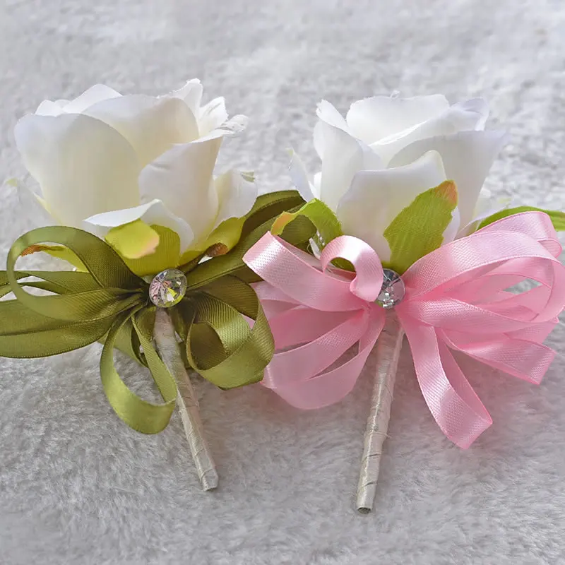 

Wedding or Prom Wrist Flower Corsage Bridal Corsages&Boutonnieres for Groom or Groomsmen wedding suit accessories A0004