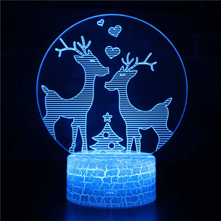 Балетки для девочек Русалка Цвет изменения привели 3D Иллюзия визуальный ночник Творческий Спальня украшения Light Новинка лампы подарок сувенир - Испускаемый цвет: elk