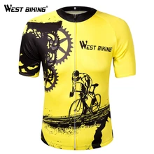 West Biking Велоспорт Джерси велосипед команда с коротким рукавом Женщины/Мужчины желтый спандекс Топы/короткий рукав велосипед одежда Лето Велоспорт Джерси