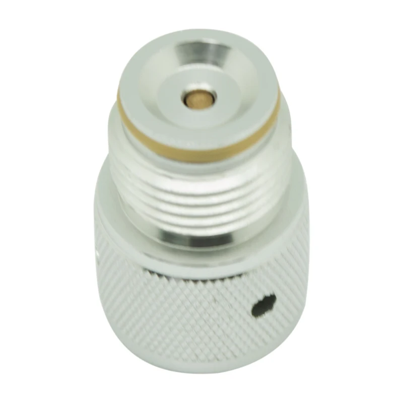 Airsource Prefilled Co2 Cartridge Cylinder to Paintball Tank Thread Adapter Description Image.This Product Can Be Found With The Tag Names 88g co2 adapter, 88g co2 cartridge cylinder, Paintball adapter, Paintball cylinders