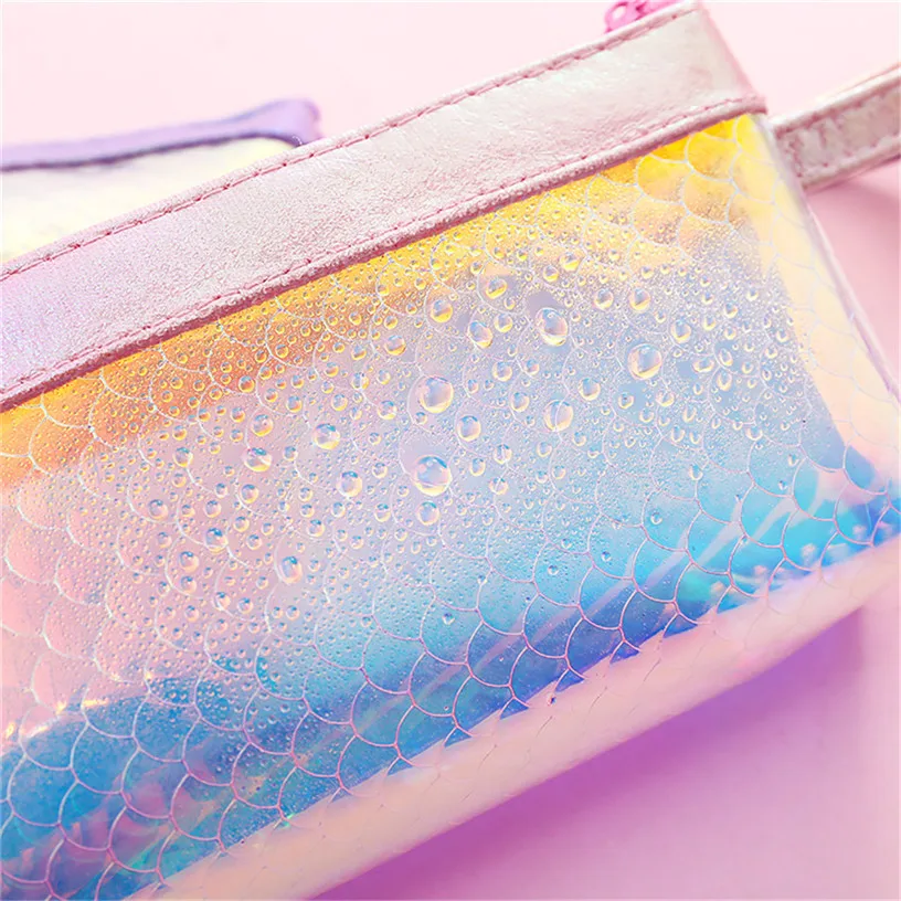 Cute Fish Scales Portable School Pencil Cases For Girl Stationery Canvas Pencil Bag School Supplies Students Gifts j15