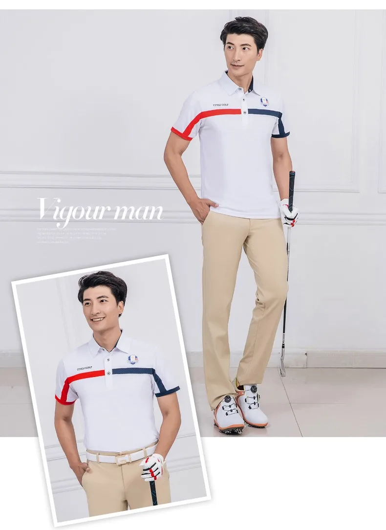 Летняя новая спортивная одежда для гольфа мужская с коротким рукавом дышащая и быстросохнущая футболка Высококачественная Спортивная футболка-поло для мужчин M-2XL