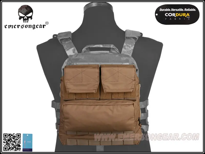 

Emerson Back Pack BY ZIP Panel FOR AVS JPC2.0 CPC Tactical Vest Accessory package Coyote Brown EM9286E