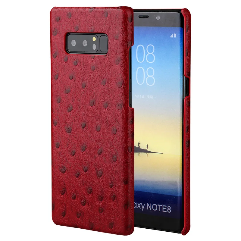 

Genuine leather Phone case For Samsung S6 S7 Edge S8 S9 Plus Note 8 9 Case Ostrich Texture cover For A3 A5 A7 A8 J5 J7 2017 case
