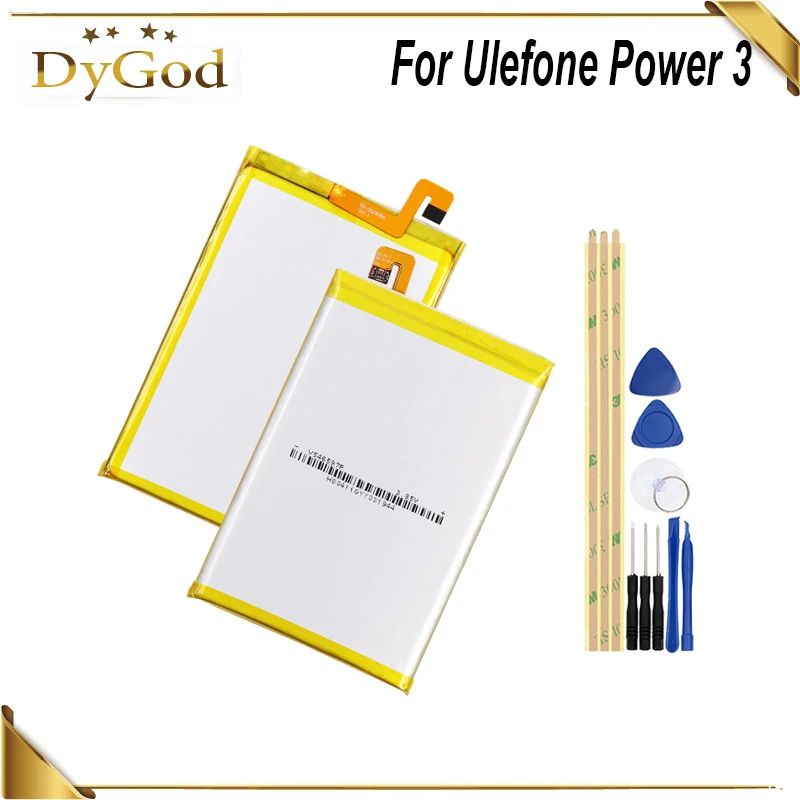 

DyGod 6080mAh Battery for Ulefone Power 3 High Quality mobile phone Battery with tools