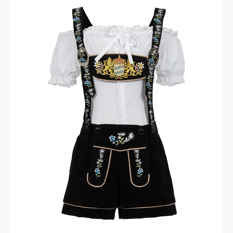 Бесплатная доставка, Большие размеры S-XL Новый Для женщин костюм Lederhosen пива Октоберфест Девушка Бар официант Необычные платья пиво костюм