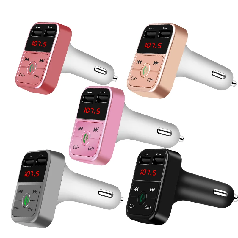 

Wireless FM Transmitter Bluetooth 4.2 Handsfree Car Kit MP3 Player TF Card U disk AUX With Microphone 2.1A Dual USB Charger