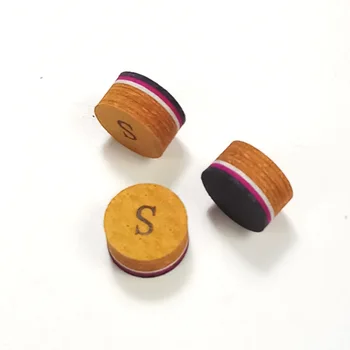 

xmlivet 10pcs/lot 12/13/14mm 4colors Billiards cue tips professional leather Pool cue tip SS/S/M/H 9 layers