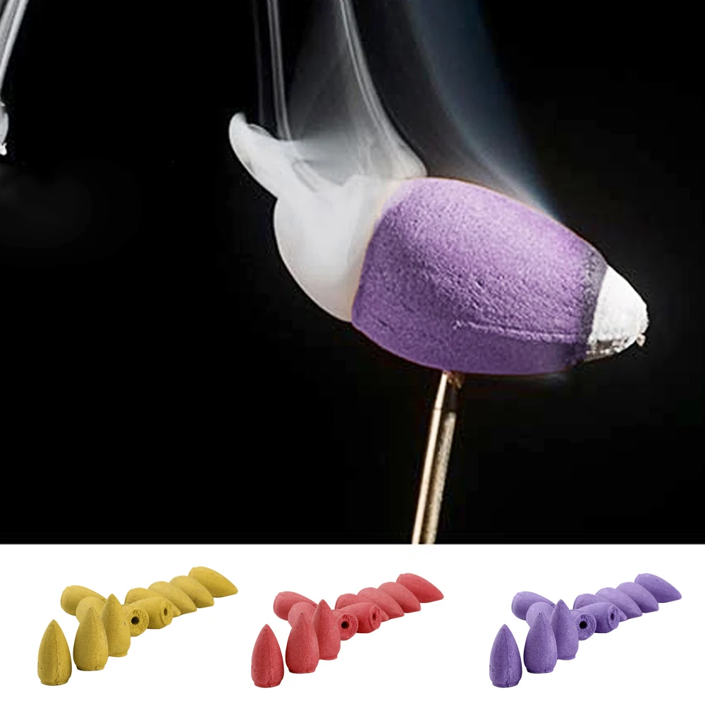 Behokic 50Pcs Natural Backflow Incense Cone Reflux Tower Scents Smoke