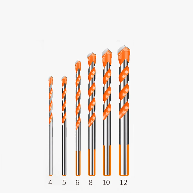 Triangle Drill Ceramic Wall Glass Cement Concrete Hole Opener Stone Red Cutting Machine Nail Metal Drill 4-12mm