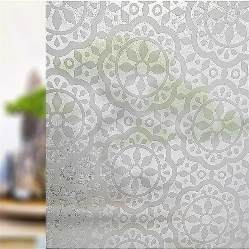 45*100cm Opaque Stained Embossed Sun flower Frosted Window Films Vinyl