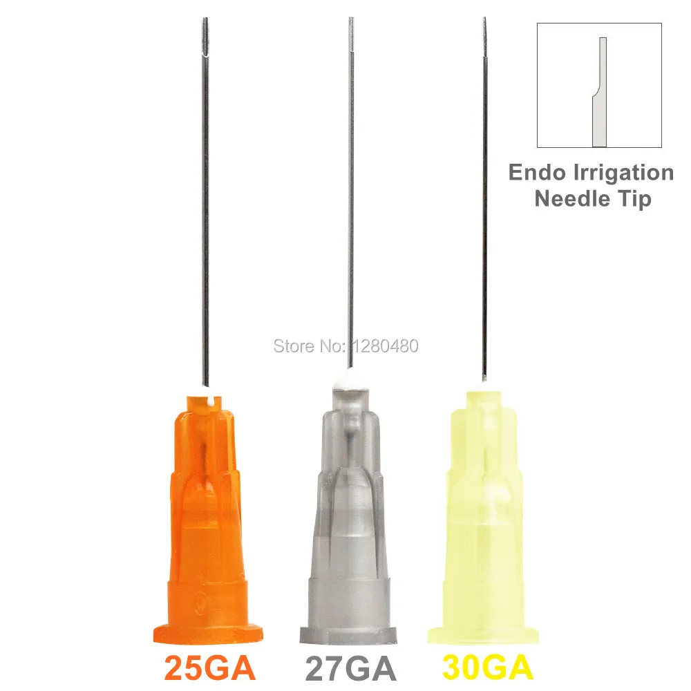 100 Pcs Dental Endo Irrigation Needle Tip 25GA/27GA/30GA End Closed One
