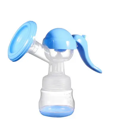 Loozykit ручной молокоотсос для кормления ручной, для грудного молока кремния PP BPA с молочные бутылки соски функция молокоотсосы - Цвет: Синий