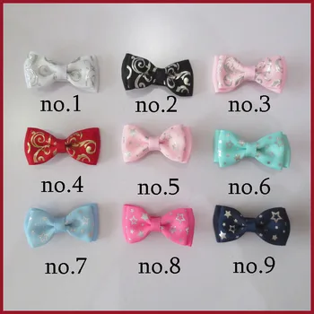 

50 BLESSING Good Girl Boutique 2" Double Silver Bowknot Hair Bow Clip Gold