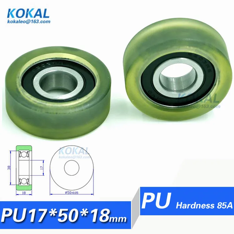 [PU1750 18] 2 шт. высококачественный шкив подшипника PU 6203RS из ТПУ 17*50*18 1547K|roller pulley|wheel