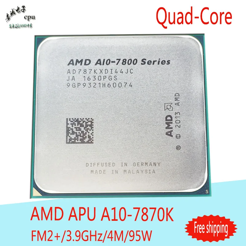 AMD APU A10 7870 К Процессор процессора 4 ядра 3 9 ГГц МБ разъем FM2 + Кэш с Radeon R7 Настольных