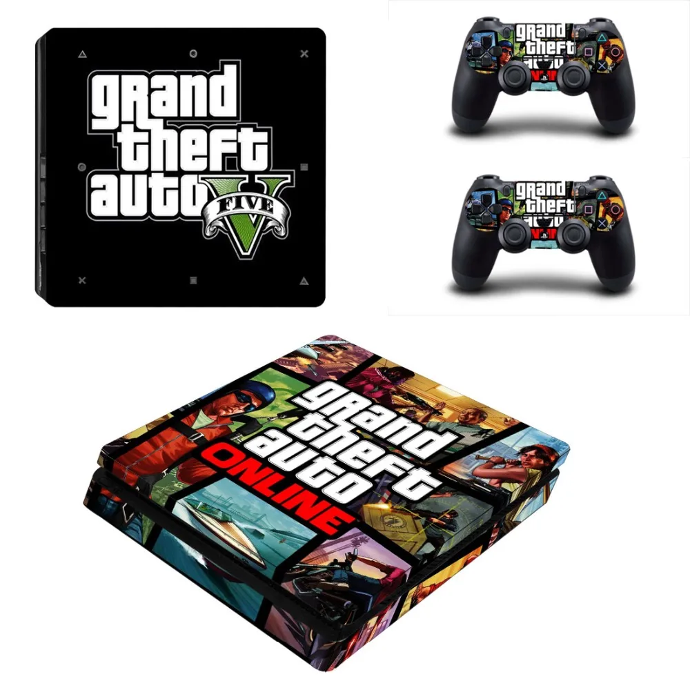 GTA 5 наклейка кожи Наклейки для PS4 Slim консоли чехол для playstaion 4 консоли PS4 Slim кожи Стикеры