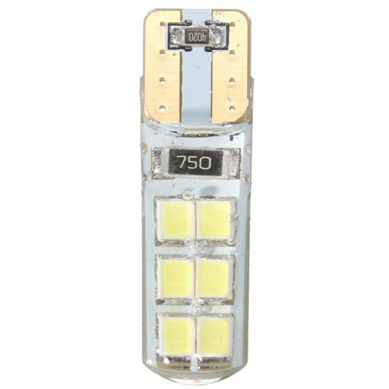 JXLCLYL 2pc T10 194 W5W COB 2835 12LED Car Canbus Bright License Width Light Bulb White