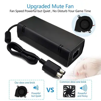 

for Xbox 360 Slim AC Adapter Power Supply Brick Power Supply 135W Power Supply Charger Cord for Xbox 360 Slim Console 100-120V
