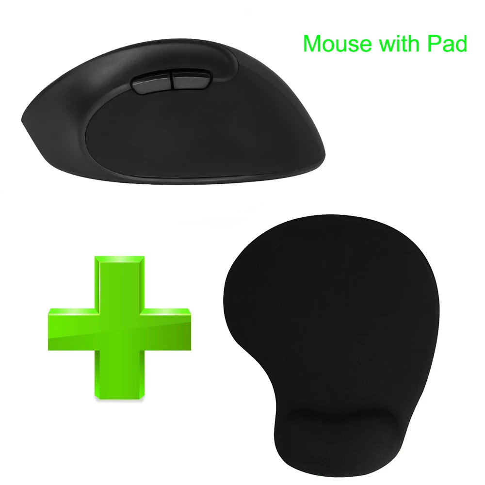 Delux M618SE эргономичная Вертикальная беспроводная мышь 800/1000/1600 dpi для лечения запястья компьютерные мыши с коврик для мыши для ноутбука PC Gamer - Цвет: Mouse with Pad