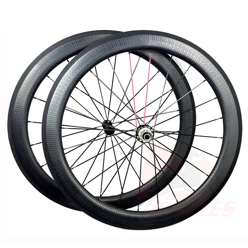 58mm carbon wheels dimpled surface powerway r49