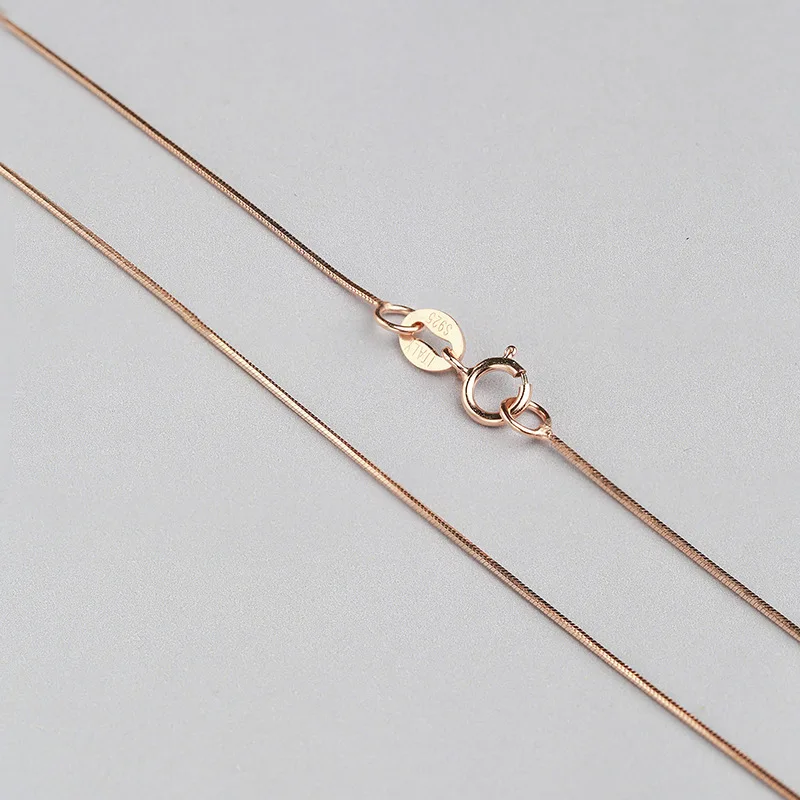 Wholesale-Sterling-Silver-Necklace-Women-925-Silver-Snake-Chain-Three-Gold-Color-0-6mm-Thinkness-Silver (2)