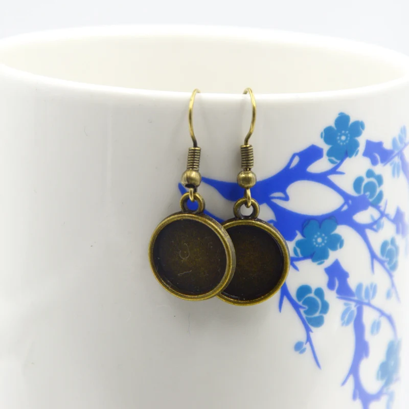Buy 20pc/lot 12mm Antique Bronze Earring Findings