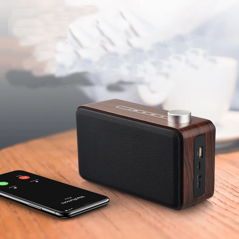 Деревянный Bluetooth динамик супер бас беспроводной звуковая система 3D стерео музыка