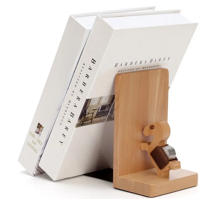 wooden bookend bookshelf book end decoration wooden Decorative Book