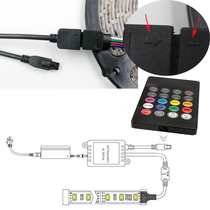  RGB led strip music controller